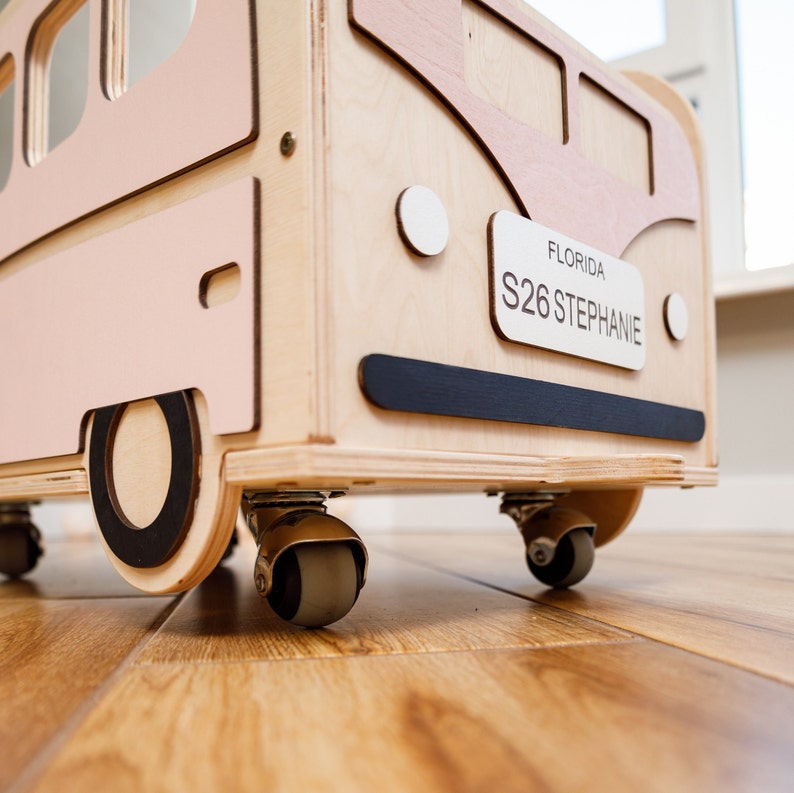 Personalized Wooden Toy Box on Wheels Baby Nursery Storage Etsy