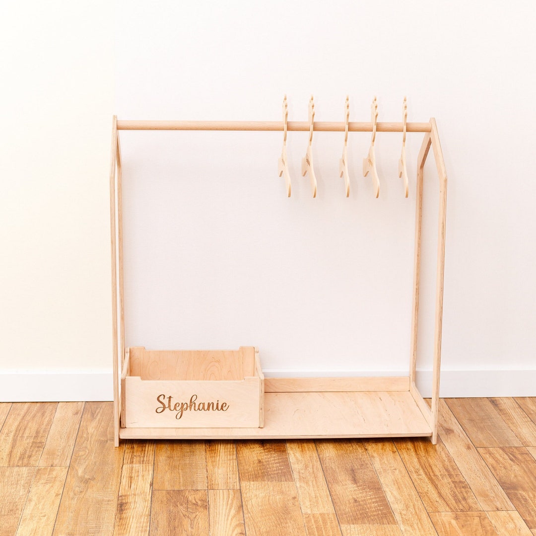Toddler Clothing Rack for Nursery Montessori Wardrobe Baby Etsy