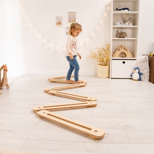 Toddler Wooden Balance Board, Montessori Balance Beam, Balance Beam for Kids, Balance Board for Kids, Toddler Birthday Gift, Wooden Balance image 4