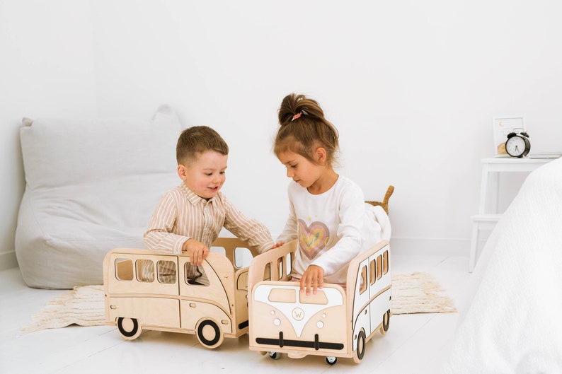 Toys Storage, Wooden Box on Wheels, Christmas Gift for Kids image 7