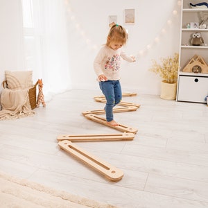 Toddler Wooden Balance Board, Montessori Balance Beam, Balance Beam for Kids, Balance Board for Kids, Toddler Birthday Gift, Wooden Balance image 5