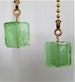 Green Silver-foiled Lampwork Ceiling Fan Pulls 