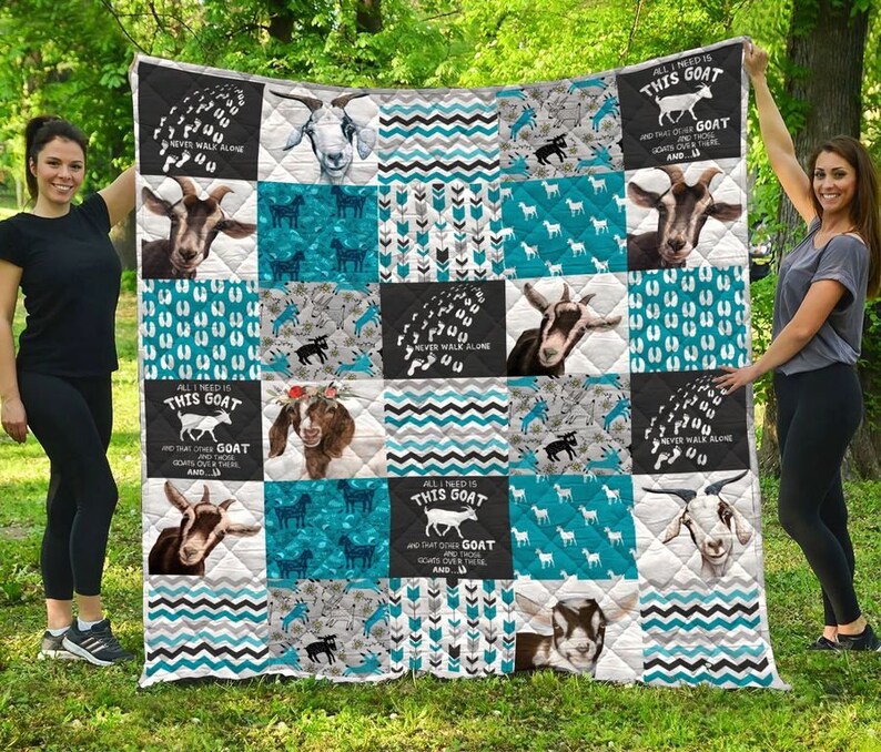 Goat Fleece Blanket / Goat Quilt / Goat Loves Quilt / Gift For Etsy