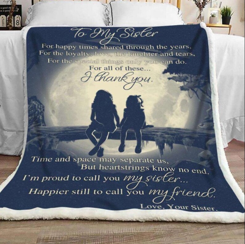 Personalized Gift To My Sister Blanket Custom Name Blanket Etsy