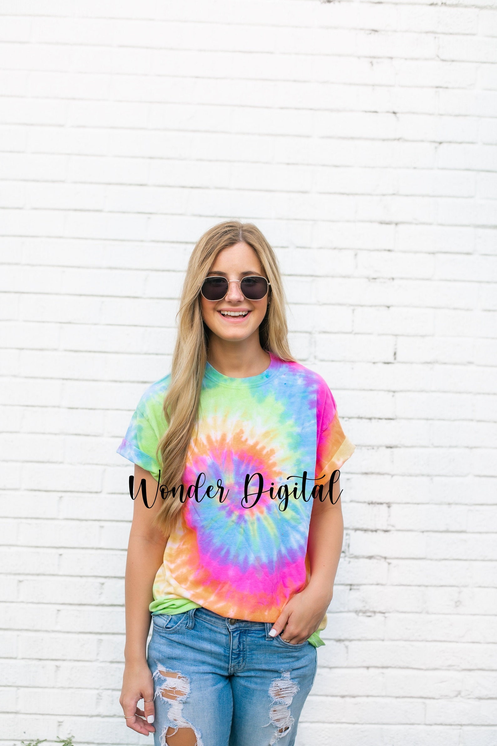 Download Minty Rainbow Color Tone Tie dye Mockup Tie Dye T-shirt ...