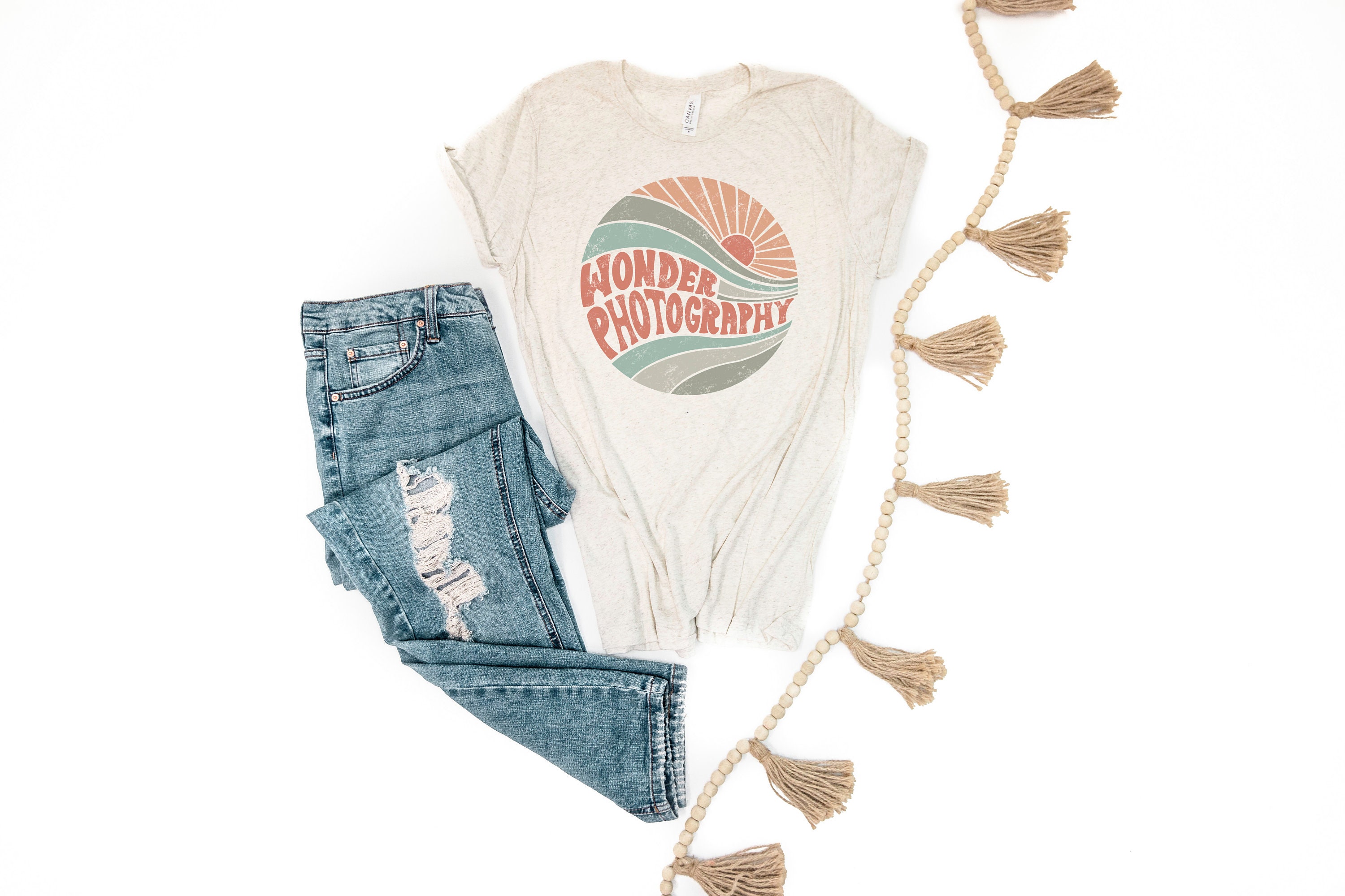 Oatmeal Bella Canvas Mockup 3001 Bella Canvas Tshirt Flat Lay Mockup