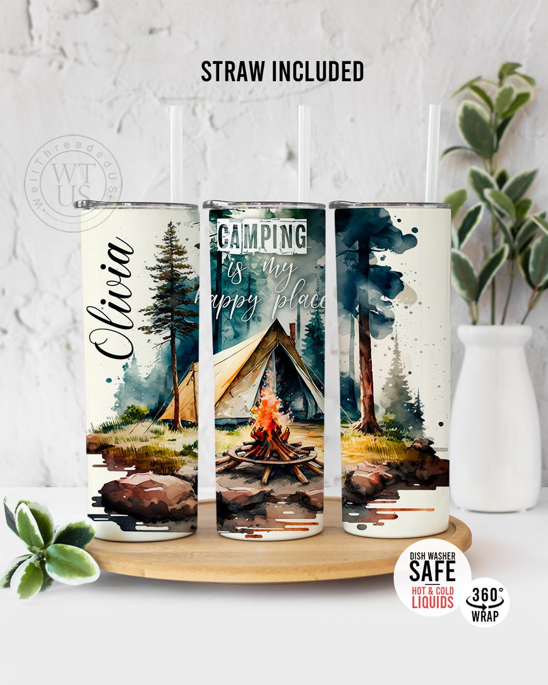 Custom Camping Vacation Tumbler , Personalized Camping Tumbler , Family