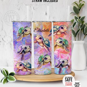 Personalized Sea Turtle  Tumbler - Sea Turtle Tumbler - Custom Turtle Tumbler - Ocean Tumbler - Turtle Gifts For Her - Turtle Tumblers