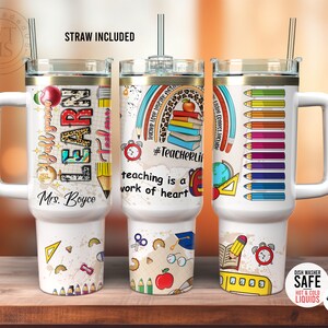 40oz Teacher Tumbler - 40oz Custom Teacher Tumbler - Teacher Gift For Her - 40oz Cup Teacher Tumbler- Teacher Cup with Straw