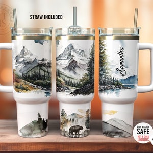 40oz Custom Hiking Lover Tumbler - 40oz Camper tumbler - Gift for Camper - Camping tumbler - 40oz Tumbler with Straw