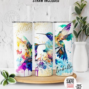 Personalized Colorful Bird Tumbler - Cute Bird Tumbler -  Custom Name Tumbler Gift - Bird lover tumbler - Mothers day Tumbler