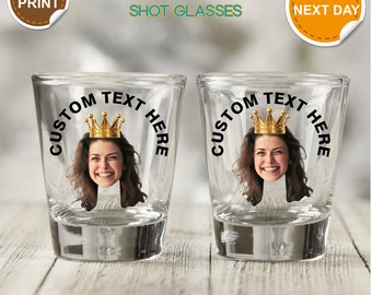 Shot glass with photo, Custom birthday Shot glasses , Shot glass with face, Birthday shot glasses , Customized shot Glass , Party Shot glass