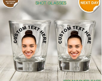 Shot glass with photo, Custom birthday Shot glasses , Shot glass with face, Birthday shot glasses , Customized shot Glass , Party Shot glass