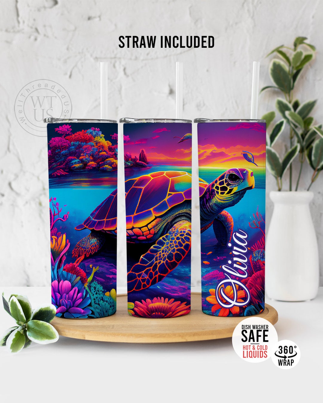 Custom Sea Turtle Tumbler Personalized Sea Turtle Tumbler Ocean Tumbler