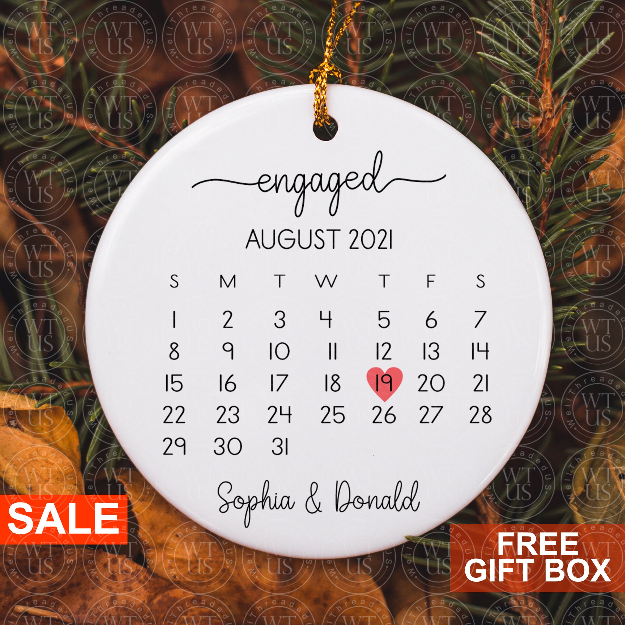 Personalized Engaged Ornament Engagement Ornamentengagement Etsy