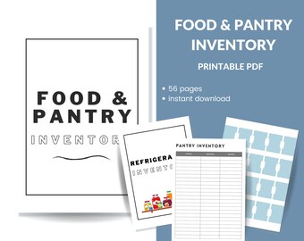 Pantry Inventory Printable Household Inventory Food Inventory Sheet Instant Digital Download PDF Home Management Binder 56 Pages