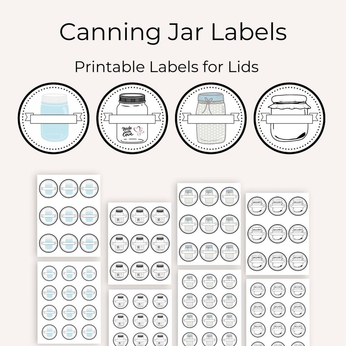 Canning Labels Printable Digital Download Canning Jar Labels Canning