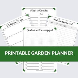 Gardening Planner Printable 15 Sheets 8.5x11 Instant Download PDF for 3 Ring Binder Garden Planner Journal image 1