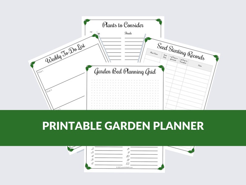 Gardening Planner Printable 15 Sheets 8.5x11 Instant Download PDF for 3 Ring Binder Garden Planner Journal image 1