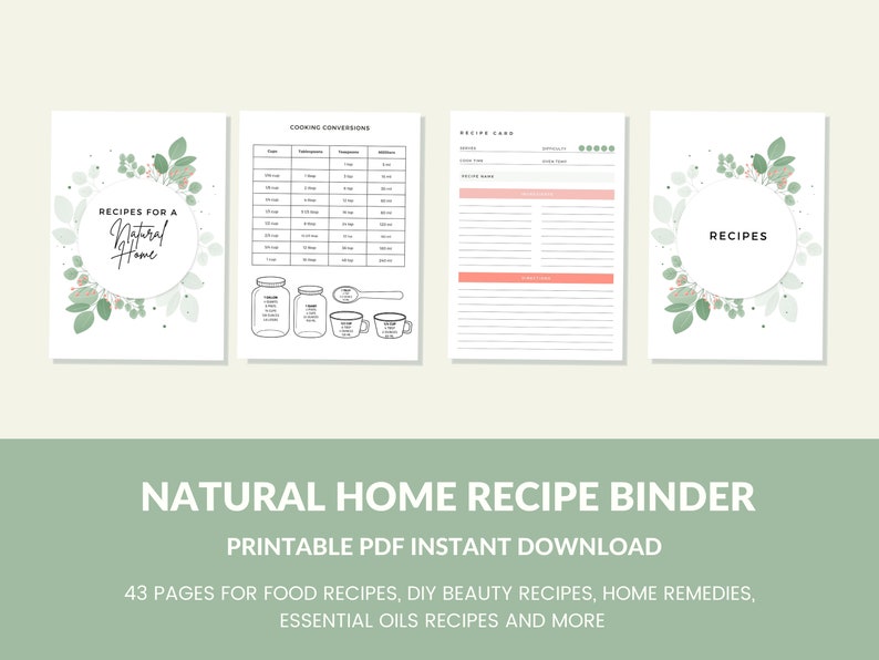 Homesteading Printable Planner for Homesteaders Binder 43 Page PDF 8.5x11 Instant Download Recipe Book Printable Pages Homesteading image 1