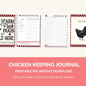 Printable Chicken Record Keeping Journal Backyard Chicken Logbook Chicken Journal PDF Chicken Binder Chicken Egg Tracker Homesteading image 1