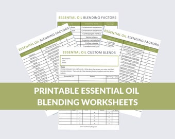 Essential Oil Blending Factor Chart - Etsy