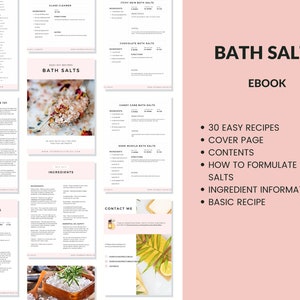 Bath Salts Printable Recipe Ebook 30 Easy Bath Salt Recipes to Make at ...