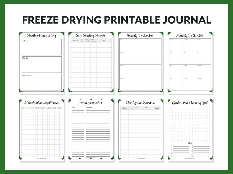 Gardening Planner Printable 15 Sheets 8.5x11 Instant Download PDF for 3 Ring Binder Garden Planner Journal image 3