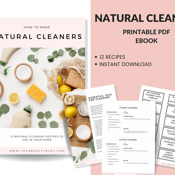 Natural Cleaning Products Recipe Book Ebook With 12 Natural Cleaner Recipes With Essential Oils Plus Labels