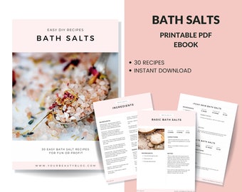 Bath Salts Printable Recipe Ebook 30 Easy Bath Salt Recipes to Make at Home Book