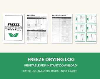 Freeze Dryer Batch Log Book Journal Printable Planner Harvest Right Freeze Dryer Homesteader 43 Page PDF 8.5x11 Instant Download 4 to 7 Tray