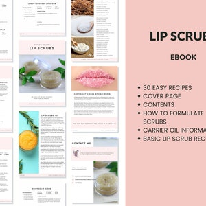 Lip Scrub Printable Recipe Ebook 30 Easy Lip Scrub Recipes to Make at Home Book image 2