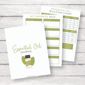 Essential Oil Notebook Binder Journal Printable Digital Instant Download 10 Pages PDF 8.5x11 Green image 2