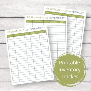 Essential Oil Inventory Tracker Notebook Planner Binder Printable Digital Instant Download PDF 8.5x11