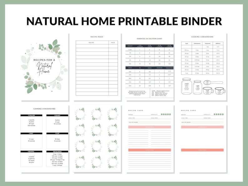 Homesteading Printable Planner for Homesteaders Binder 43 Page PDF 8.5x11 Instant Download Recipe Book Printable Pages Homesteading image 4