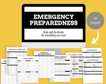 Printable Emergency Binder Planner Printable SHTF Family Medical, Lists, IDs, Insurance