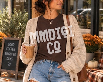 Gildan 64000 Dark Chocolate Brown Tshirt Mockup, Unisex Soft Style Shirt Digital Download