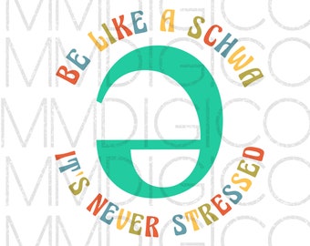 Be a schwa it's never stressed png, Wissenschaft des Lesens PNG, Legasthenie Lehrer digitaler Download, SVG konvertierbar