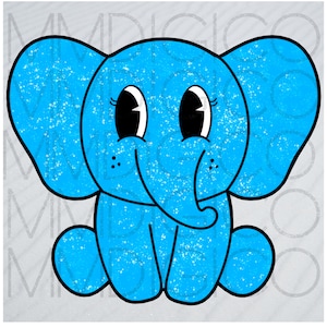 blue baby Elephant Clipart, Elephant png, baby elephant download, cute retro elephant png sublimation download