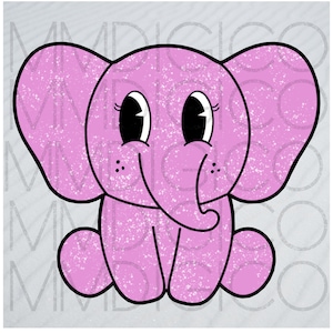 rosa Baby Elefant png Clipart, Elefant PNG, Baby Elefant herunterladen, niedlicher retro Elefant PNG Sublimation Download