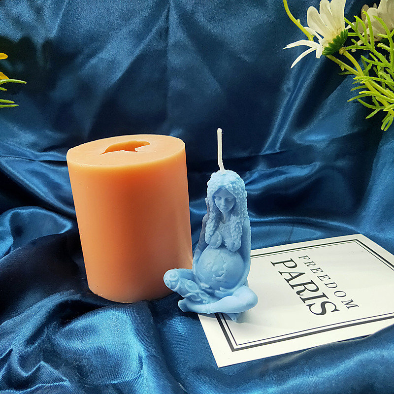 3D Earth mother Gaia Goddess Candle moldPregnant mother body Etsy