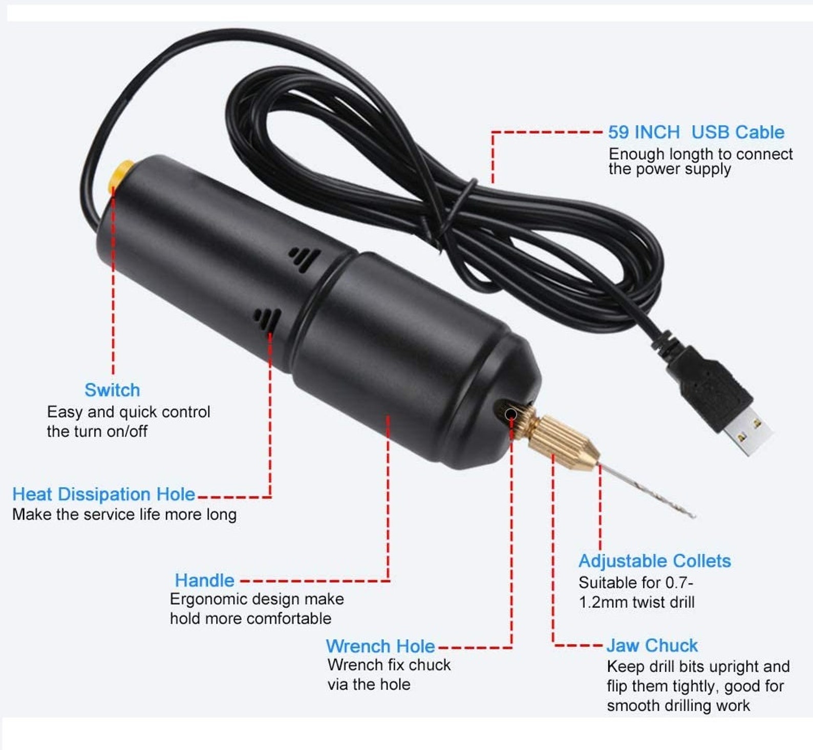 Full Set Resin Drill Set with 10 drill Bits Pin Vise Electric Etsy