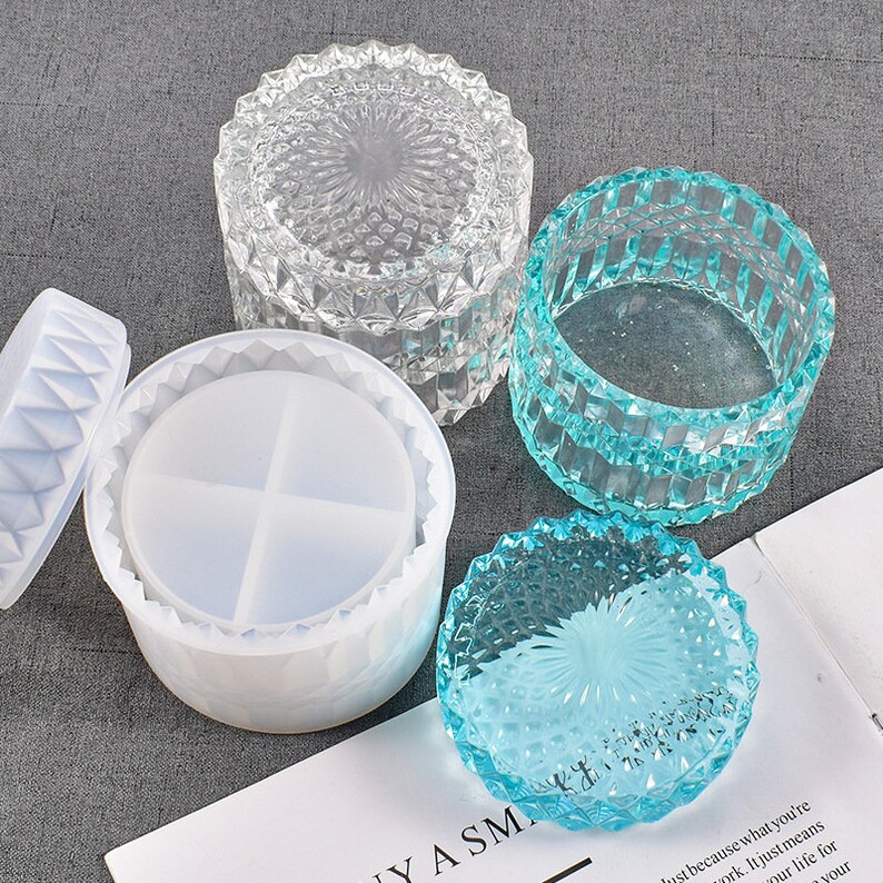 Resin Jar Bottle With Lid Mold Silicone Storage Box Molds Etsy