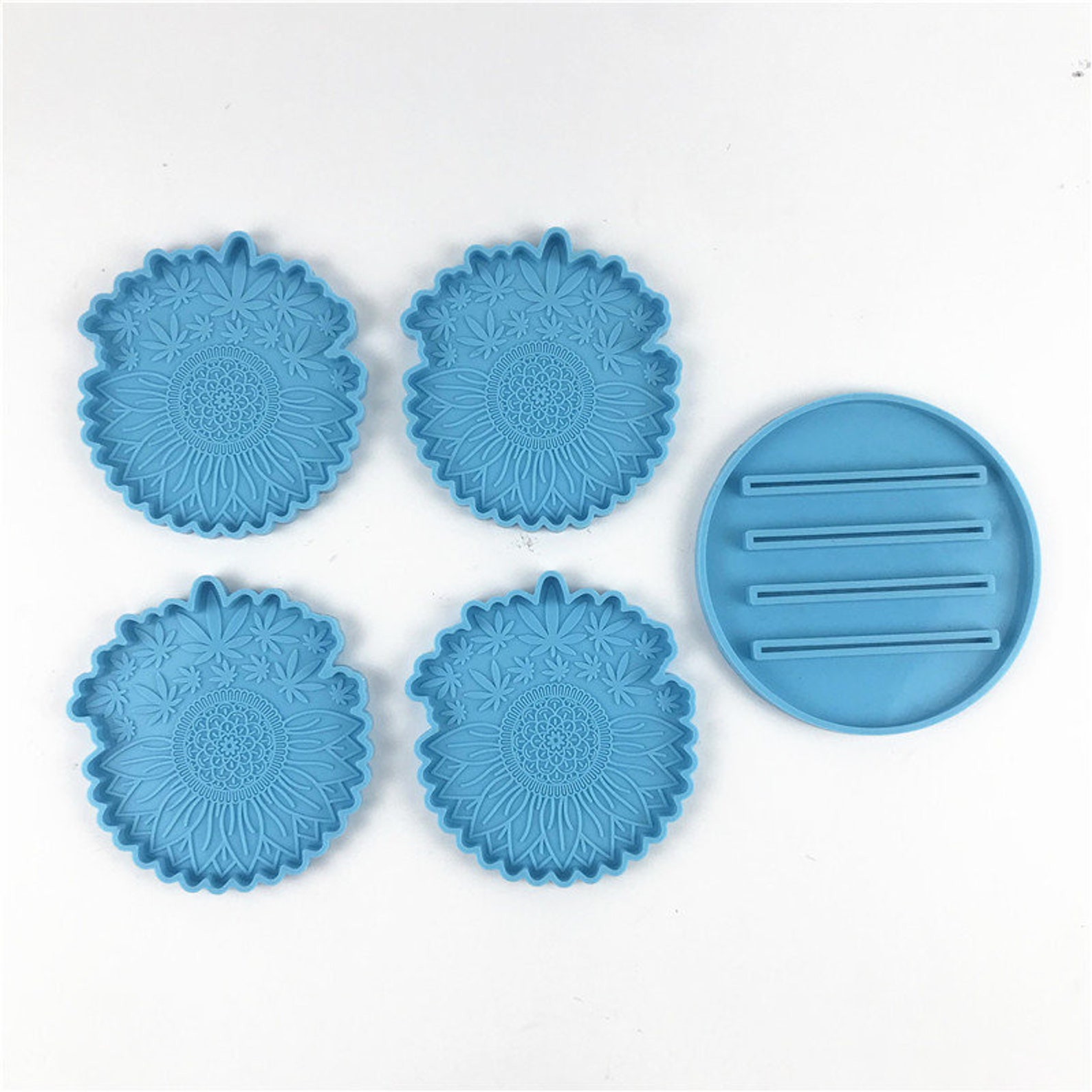 Sunflower Coaster moldsilicone coaster holder mold resin Etsy