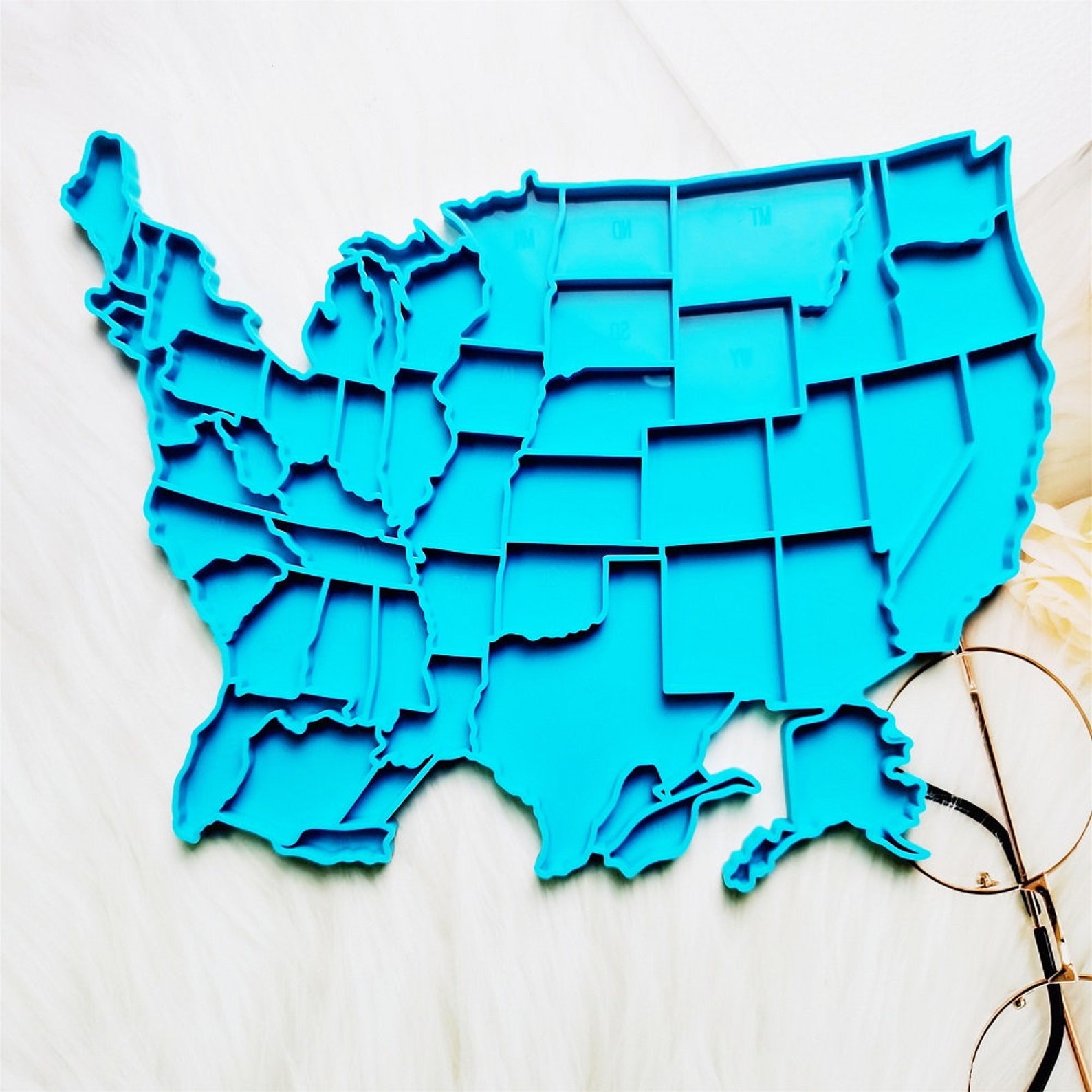 Large USA map silicone mold USA states shiny moldSilicone Etsy