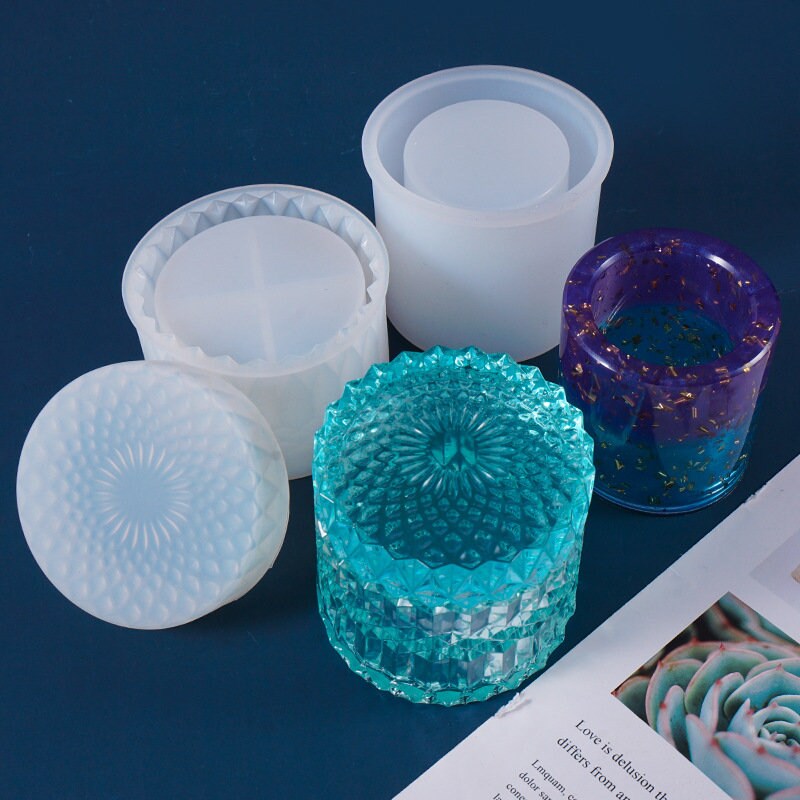 Resin Jar Bottle With Lid Mold Silicone Storage Box Molds Etsy