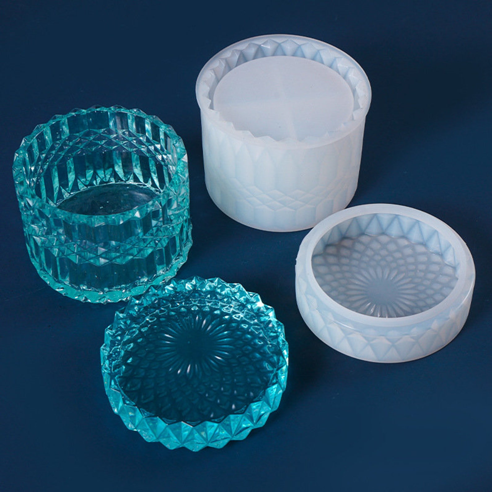 Resin Jar Bottle With Lid Mold Silicone Storage Box Molds Etsy