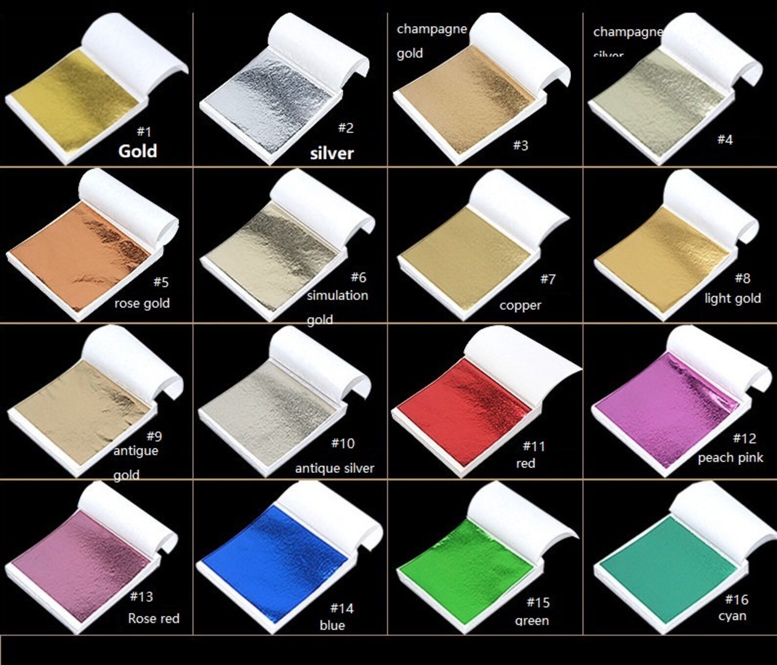 100 Sheets Composition Colored Gilding Leaf MULTIPLE COLORS | Etsy