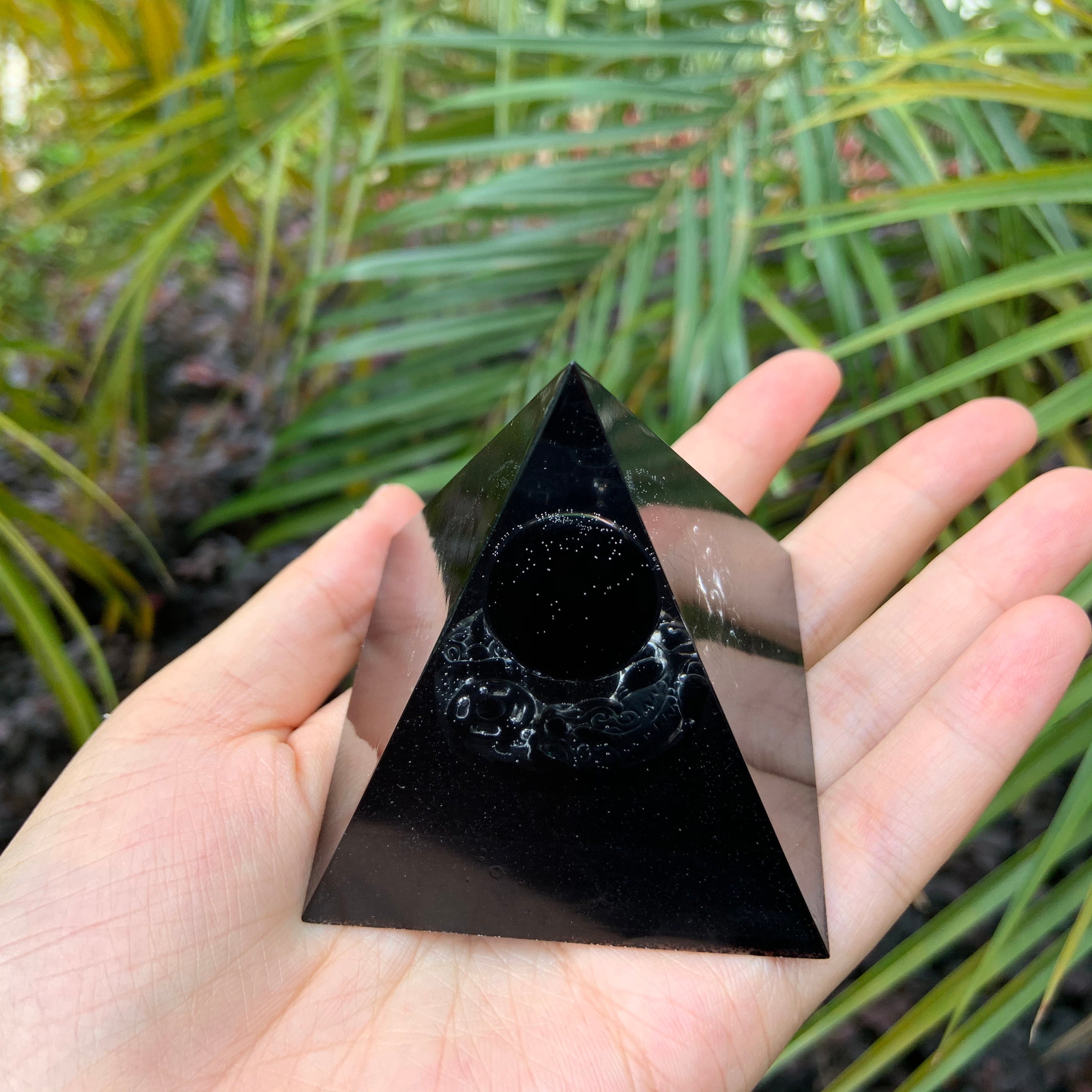 Orgone Generator Black Tourmaline Orgone Pyramid Seed of Life | Etsy