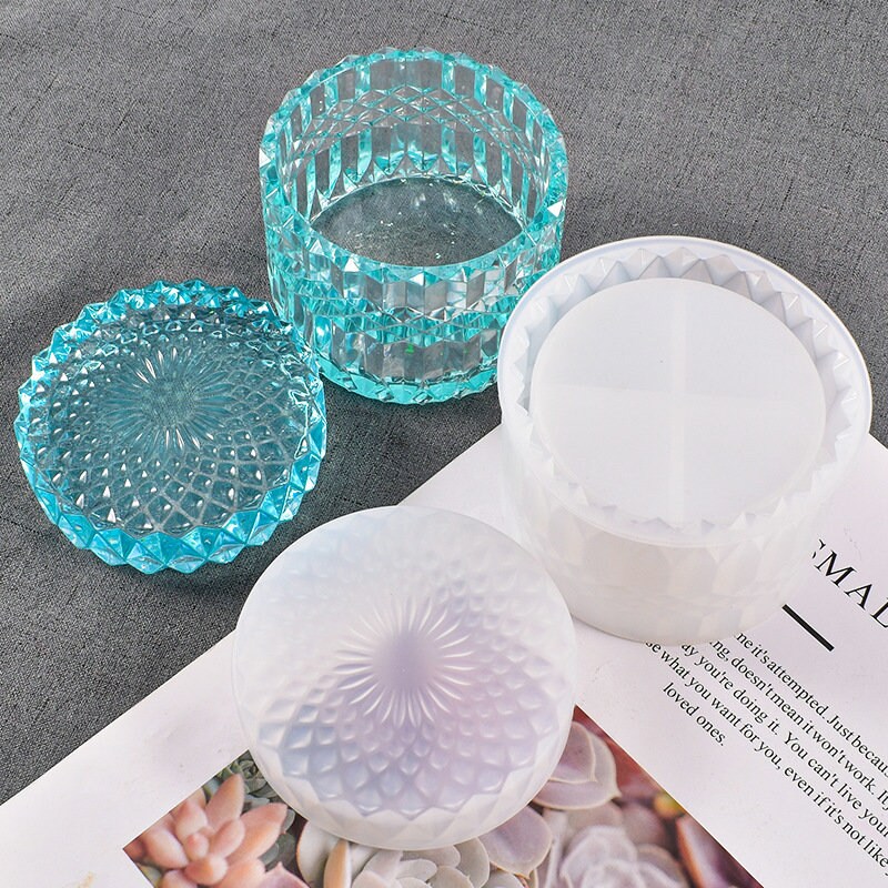 Resin Jar Bottle With Lid Mold Silicone Storage Box Molds Etsy